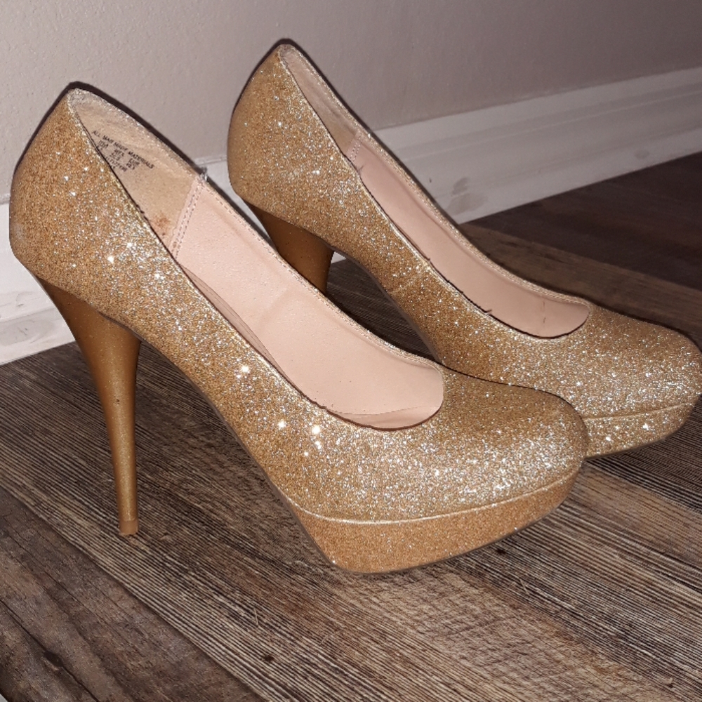 Glitter Gold Heels